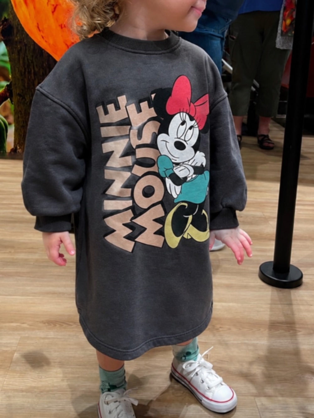 Disney Baby x Zara Minnie Mouse Sweatshirt Dress Charcoal Gray Size 2-3Y